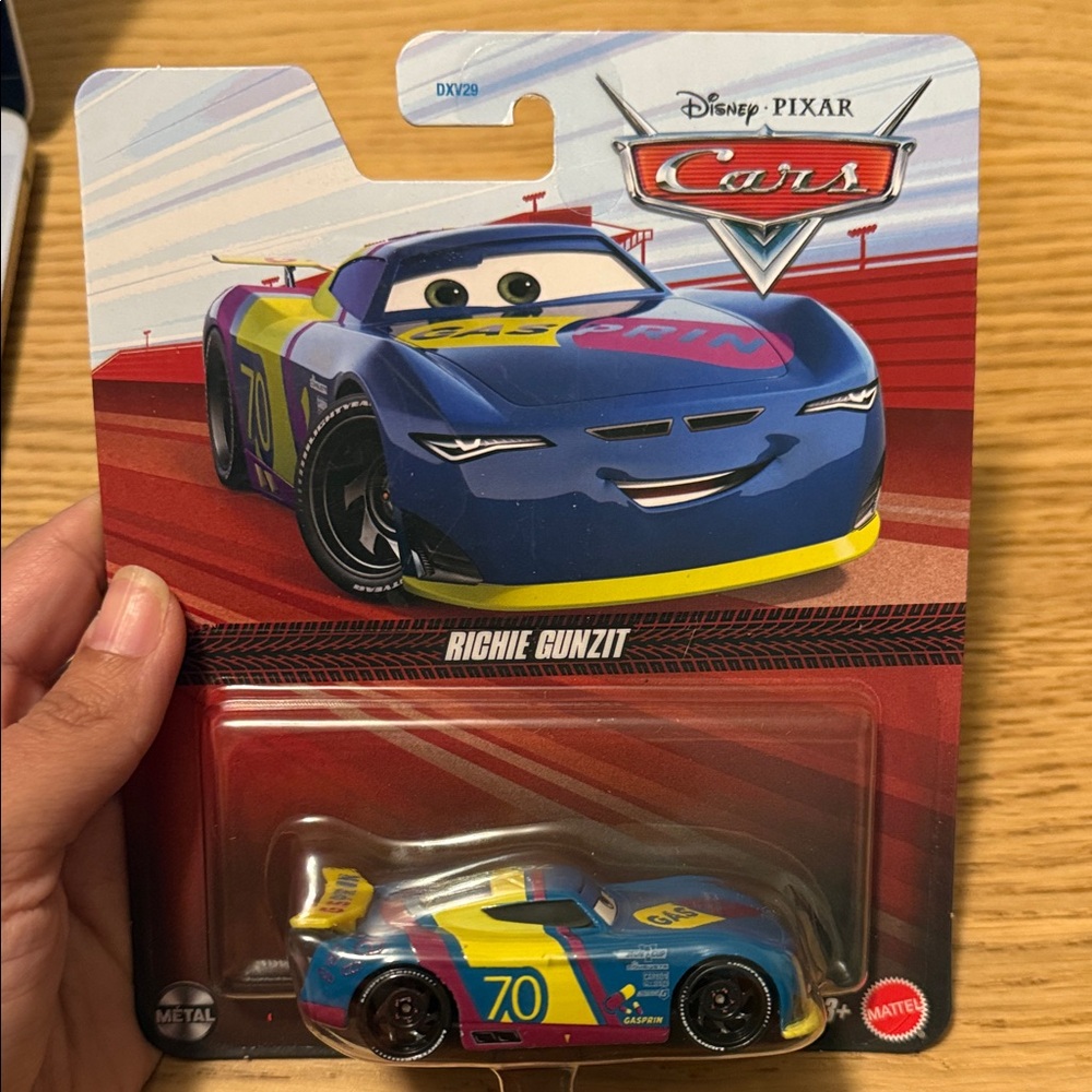 Disney Pixar Cars Richie Gunzit Blue Yellow Die-Cast Car